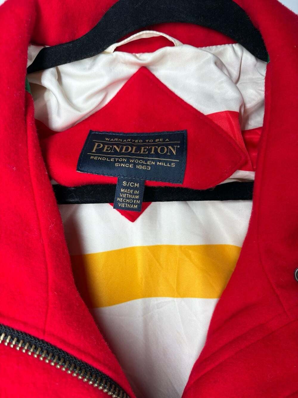Pendleton Cascade Wool Coat Size S Red Glacier Park Lining - Picture 2 of 5